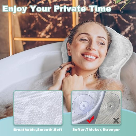 Bath Pillow For Tub Neck and Back Support - Picture 6 of 7